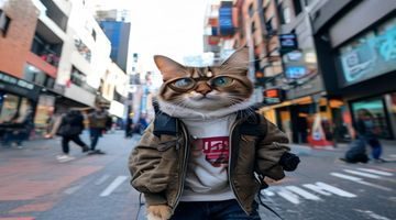 快猫视频创作者阿杰在城市街头拍摄街头文化视频，潮流感强，年轻受众广泛